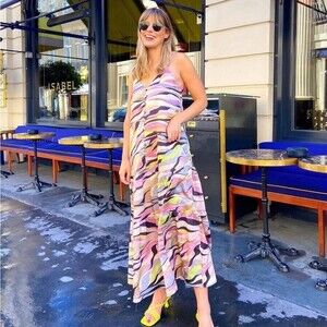 Ted Baker Warrenn Abstract Midi Dress Dusty Pink Size 6 US